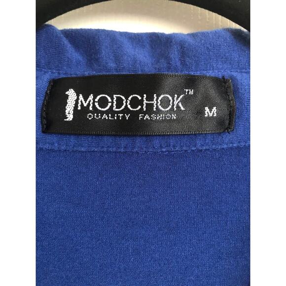 Modchok Men's Blue & White Tipped Polo Mod English Casual Top Men's Size Medium - Picture 3 of 5